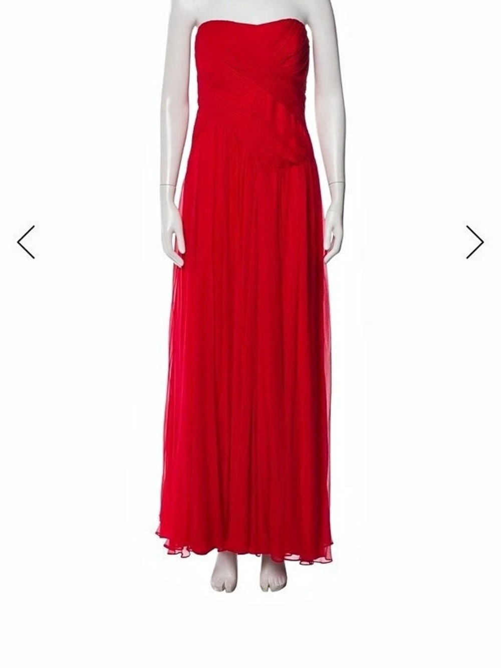 Badgley Mischka Strapless Red Maxi Dress